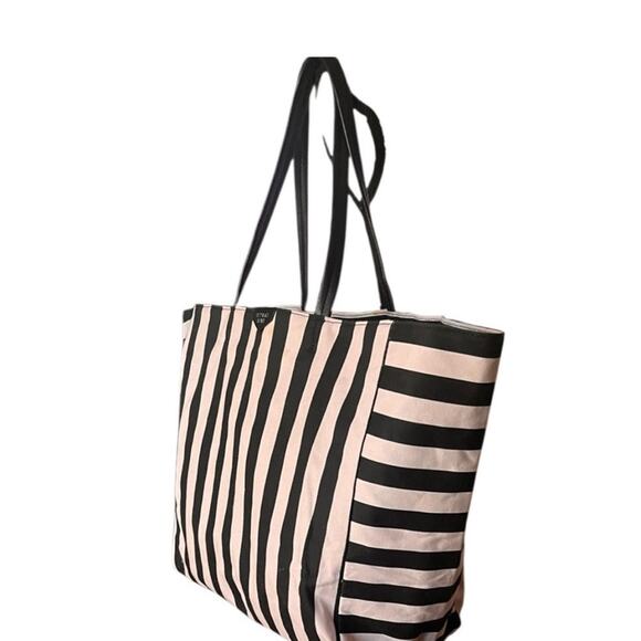 Victoria’s Secret Black and Pink Striped XL Tote Bag - Picture 5 of 8